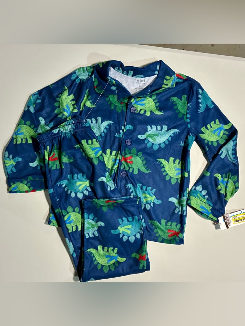 Carter's Navy Blue Pajama Set with Dinosaurs